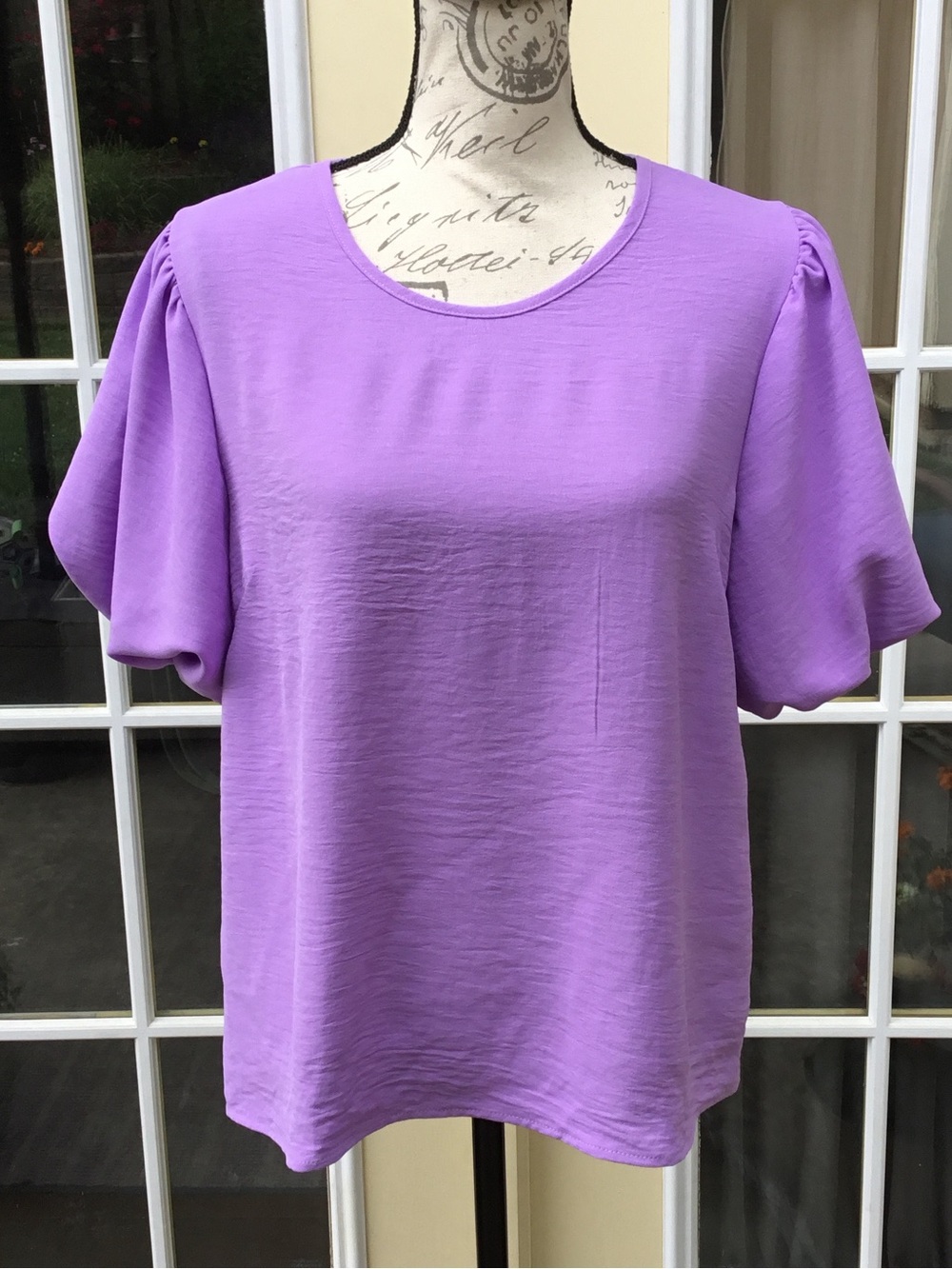 Discount Divas Flutter Sleeve Short-Sleeve Tee in Lavender